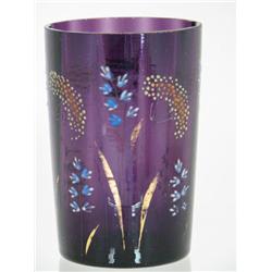 1880s Amethyst Hand-decorated Tumbler