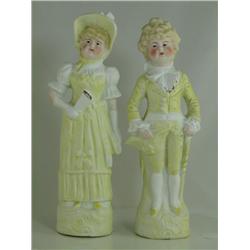 German Porcelain Bisque, Victorian Couple Yellow