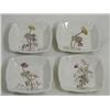 Image 1 : 4 Porcelain Butter Pats, Unmarked, Floral