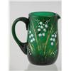 Image 2 : 1880s Emerald Green Hand-enameled Creamer