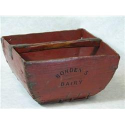 UK Borden Dairy Wooden Grain Measure Barn Red