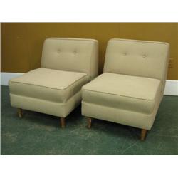 Slipper Chairs, Pair