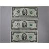 Image 1 : Three 2003 Uncirculated Two Dollar Bill