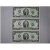 Image 1 : Three 2003 Uncirculated Two Dollar Bill