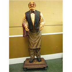 Waiter Statue, Old Man Walter 6 feet tall