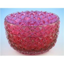 EAPG Daisy and Button Cranberry Deep Finger Bowl