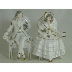 German Porcelain Colonial Couple 