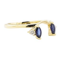 0.25 ctw Sapphire and Diamond Ring - 14KT Yellow Gold