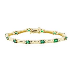 2.50 ctw Emerald Bracelet - 14KT Yellow Gold