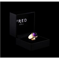 Fred of Paris Pain De Sucre Amethyst and Diamond Ring - 18KT Pink Gold