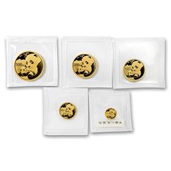2019 China 5-Coin Gold Panda Set BU (Sealed)