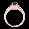 Image 2 : 1.25 ctw H-SI/I Diamond Solitaire Halo Ring 10K Rose Gold