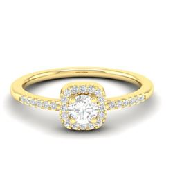0.50 ctw VS/SI Diamond Ring Halo 18K White Gold
