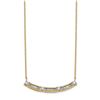 Image 1 : 14k Yellow Gold .528ct Diamond Curved Bar Necklace - 18 in.