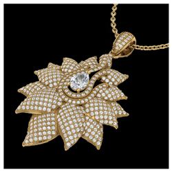 41.6 ctw Tourmaline & Diamond Halo Necklace 10K Rose Gold