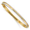 Image 1 : 14k 3/16 w/White Rhodium Diamond-Cut Bangle - 7.5 in.