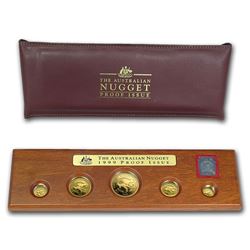 1999 Australia 5-Coin Gold Nugget Proof Set (No COA)