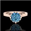 Image 2 : 2.04 ctw Intense Blue Diamond Ring 10K White Gold