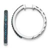 Image 1 : 14K White Gold Blue Diamond 2.2 mm Hinged Hoops - 22 in.
