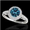 Image 2 : 1.65 ctw H-SI/I Diamond Solitaire Halo Ring 10K Yellow Gold