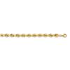 Image 1 : 14k Yellow Gold 7.0 mm Diamond Cut Quadruple Rope Chain - 20 in.