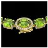 Image 1 : 40 ctw Green Tourmaline & Diamond Bracelet 14K Rose Gold