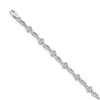Image 1 : 14k White Gold Polished Diamond Heart Bracelet - 7 in.