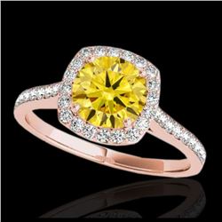 2.5 ctw SI/I Fancy Intense Yellow Diamond Ring 10K White Gold