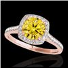 Image 1 : 2.5 ctw SI/I Fancy Intense Yellow Diamond Ring 10K White Gold
