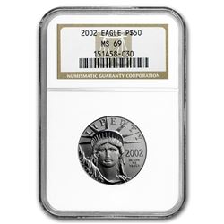 2002 1/2 oz Platinum American Eagle MS-69 NGC