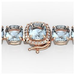 3.50 ctw Morganite & VS/SI Diamond Necklace 14K White Gold