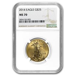 2014 1/2 oz Gold American Eagle MS-70 NGC