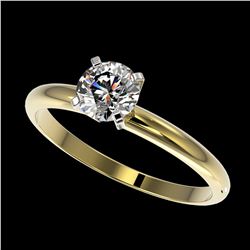 1.40 ctw H-SI/I Diamond Solitaire Halo Ring 10K Yellow Gold