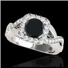 Image 1 : 1.15 ctw SI Fancy Blue Diamond Bypass Ring 10K White Gold