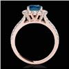 Image 2 : 2 ctw SI Fancy Blue Diamond Solitaire Halo Ring 10K Rose Gold