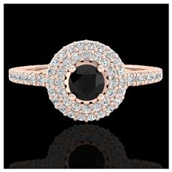 1.01 ctw Fancy Black Diamond Art Deco Stud Earrings 18K Yellow Gold