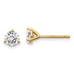 14k Yellow Gold 3/4ct Cert Lab Grown Diamond 3-Prong Earring