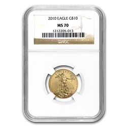2010 1/4 oz Gold American Eagle MS-70 NGC