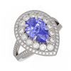Image 1 : 14.10 ctw Blue Sapphire & Diamond Ring 14K Rose Gold