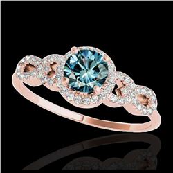 1.55 ctw SI/I Fancy Intense Yellow Diamond Ring 10K Rose Gold