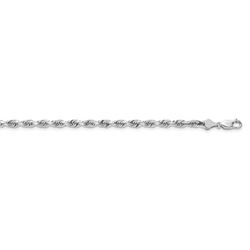 14k White Gold 5.0 mm Diamond Cut Quadruple Rope Chain - 24 in.