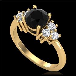 1.50 ctw SI/I Fancy Intense Yellow Diamond Ring 10K White Gold