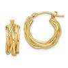 Image 1 : 14k Yellow Gold Polished Braided Hoop Earrings - 34 mm