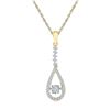 Image 1 : 10kt White Gold Round Diamond Framed Teardrop Cluster Pendant 1/4 Cttw