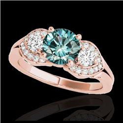 1.86 ctw SI/I Fancy Intense Yellow Diamond Ring 10K Rose Gold