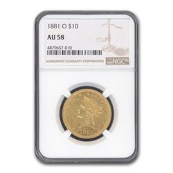 1881-O $10 Liberty Gold Eagle AU-58 NGC