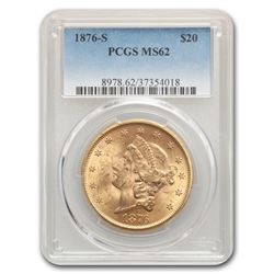 1876-S $20 Liberty Gold Double Eagle MS-62 PCGS