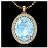 Image 1 : 1.04 ctw Intense Blue Diamond Necklace 10K White Gold