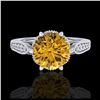 Image 2 : 5.1 ctw Ruby & Diamond Earrings 14K Yellow Gold