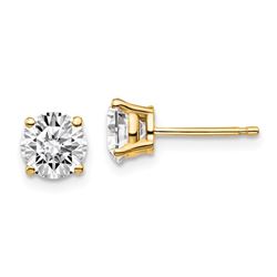 14k Yellow Gold 1 1/2ct Cert Lab Grown Diamond 4-Prong Earring